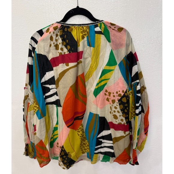 Fate Curve Boutique Peasant Boho Colorful Tunic Top Size 2X - Picture 7 of 11